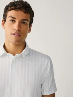 Bleu marine géométrique - Polo en jersey Manches courtes 3 Pack