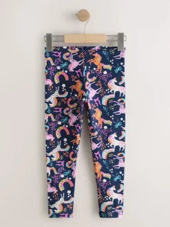 Bleu marine motif licorne - Leggings (3-16ans)