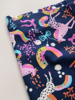 Bleu marine motif licorne - Leggings (3-16ans)