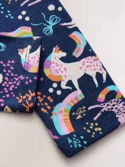 Bleu marine motif licorne - Leggings (3-16ans)