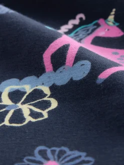 Bleu marine motif licorne - Leggings évasés (3-16ans)