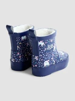 Bleu marine motif licorne - Bottes de pluie courtes confortables à imprimé JoJo Maman Bébé