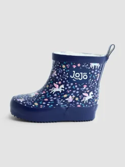 Bleu marine motif licorne - Bottes de pluie courtes confortables à imprimé JoJo Maman Bébé