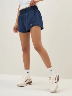 Bleu marine nocturne - Nike Un short Dri-FIT Mid Rise 3 pouces doublé