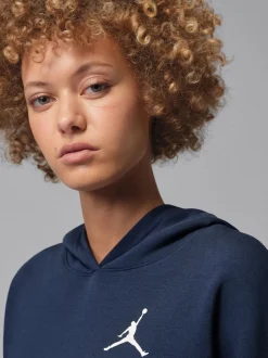 Bleu marine nocturne - Sweat à capuche Nike Jordan en polaire à enfiler