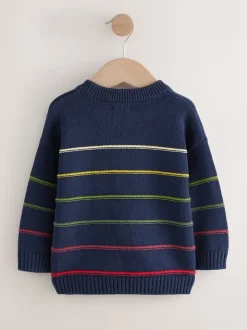 Bleu marine rayé - Pull tricoté (3mths-7yrs)