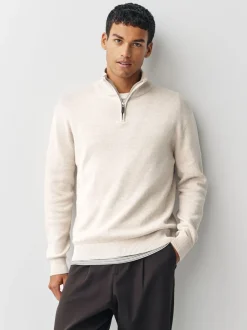 Bleu marine/avoine - Lot de 2 pulls N. Premium 100% coton Coupe classique Premium Quarter Zip