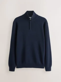 Bleu marine/avoine - Lot de 2 pulls N. Premium 100% coton Coupe classique Premium Quarter Zip
