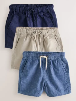 Bleu marine/Beige Sable/Chambray bleu - Short à enfiler 3 Pack (3mois-7ans)