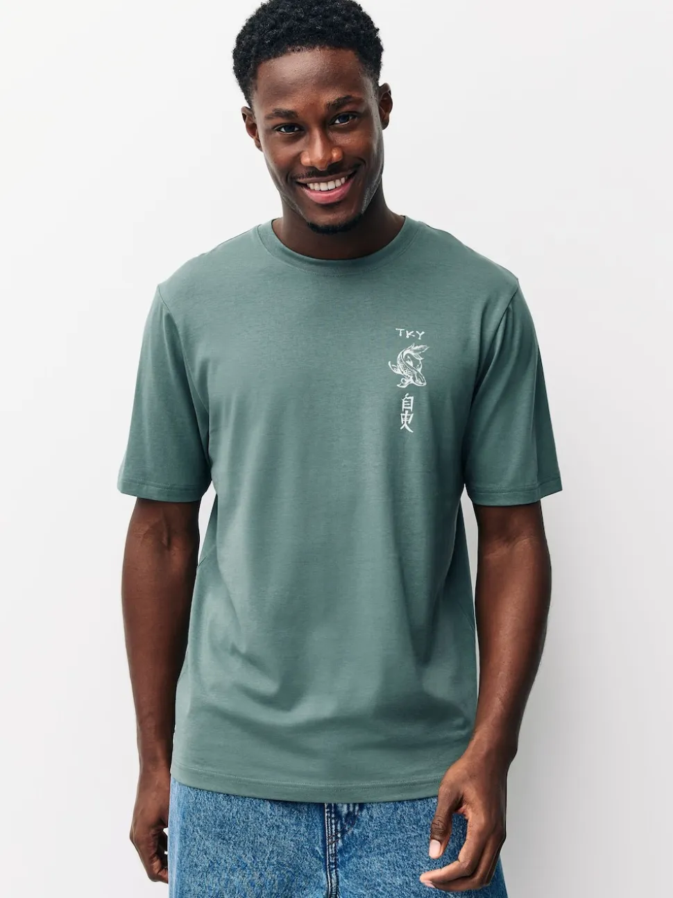 Bleu marine/Blanc Écru/Bleu canard - Ajustement régulier - T-shirt Graphic Imprimé 3 Pack