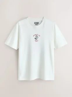 Bleu marine/Blanc Écru/Bleu canard - Ajustement régulier - T-shirt Graphic Imprimé 3 Pack