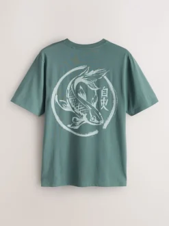 Bleu marine/Blanc Écru/Bleu canard - Ajustement régulier - T-shirt Graphic Imprimé 3 Pack