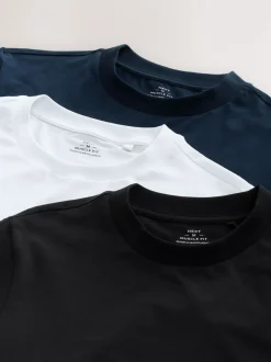 Bleu marine/blanc/noir - Lot de 3 t-shirts Muscle Fit Essential