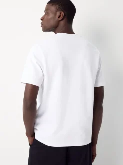 Bleu marine/blanc/pierre - Lot de 3 t-shirts épais doux au toucher