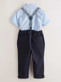 Bleu marine/bleu - Ensemble Baker by Ted Baker : Chemise, Pantalons et Bretelles
