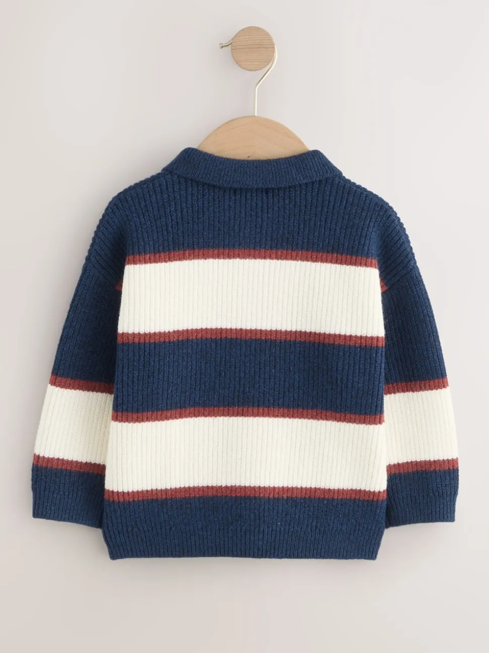 Bleu marine/bordeaux - Polo de rugby à rayures en maille (3mois7ans)