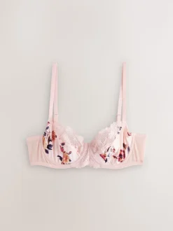 Bleu marine/Crème Fleuri - Soutien-gorge à bonnets entiers sans coussinets