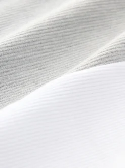 Bleu marine/gris - 100% Coton Manches courtes Polo bloc boutonné