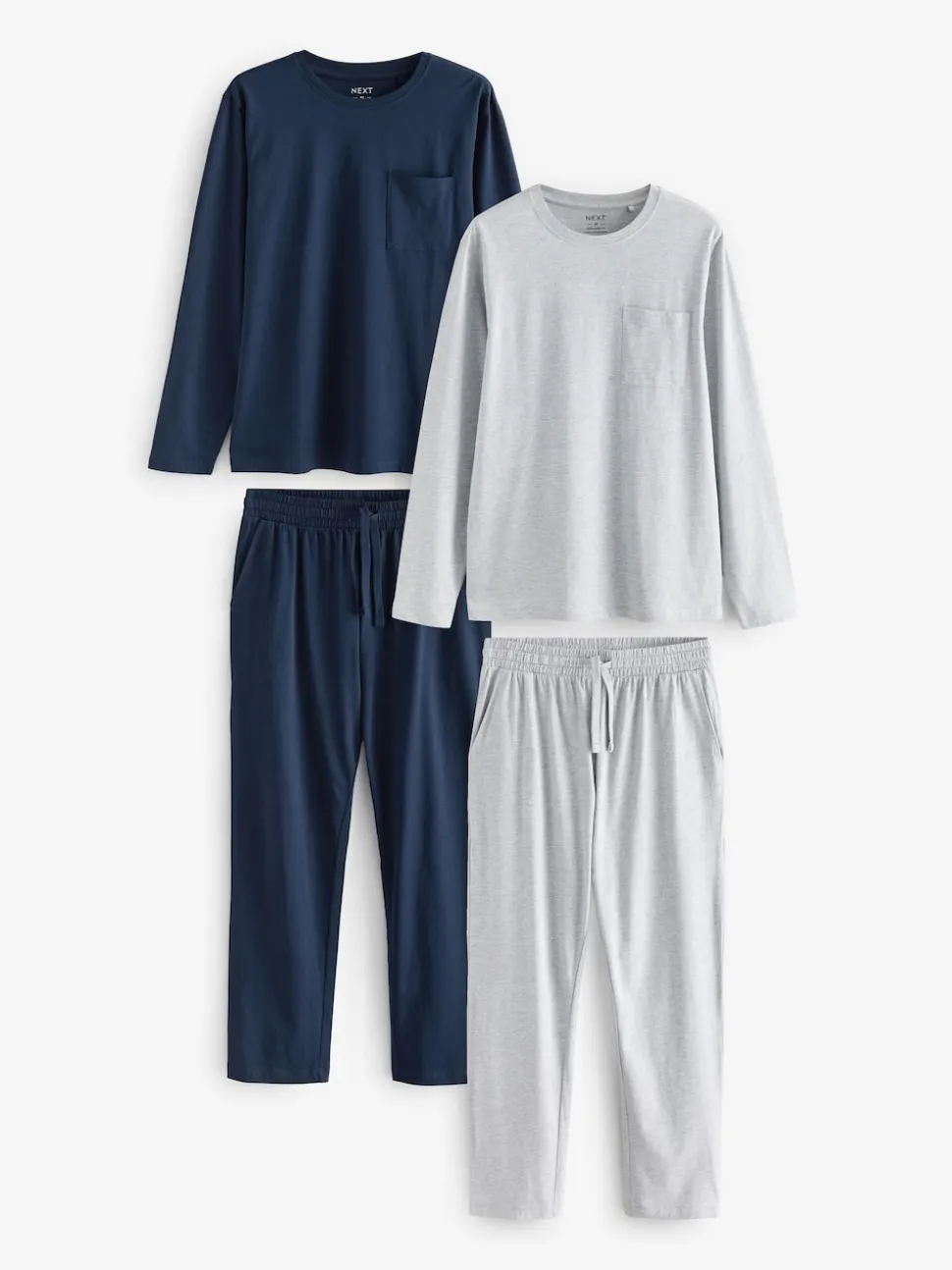 Bleu marine/gris - Ensemble pyjama en jersey à manches longues