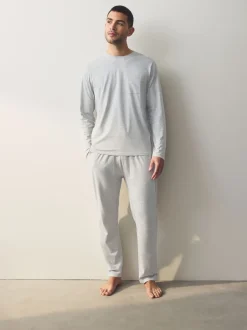 Bleu marine/gris - Ensemble pyjama en jersey à manches longues