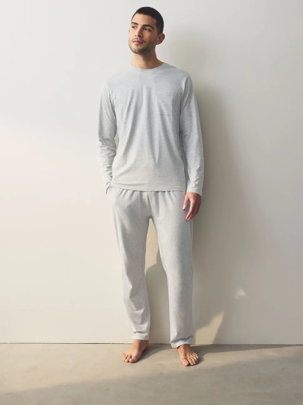 Bleu marine/gris - Ensemble pyjama en jersey à manches longues