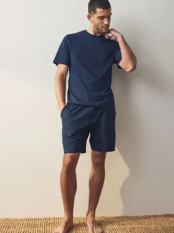 Bleu marine/gris - Lot de 2 pyjamas courts en jersey