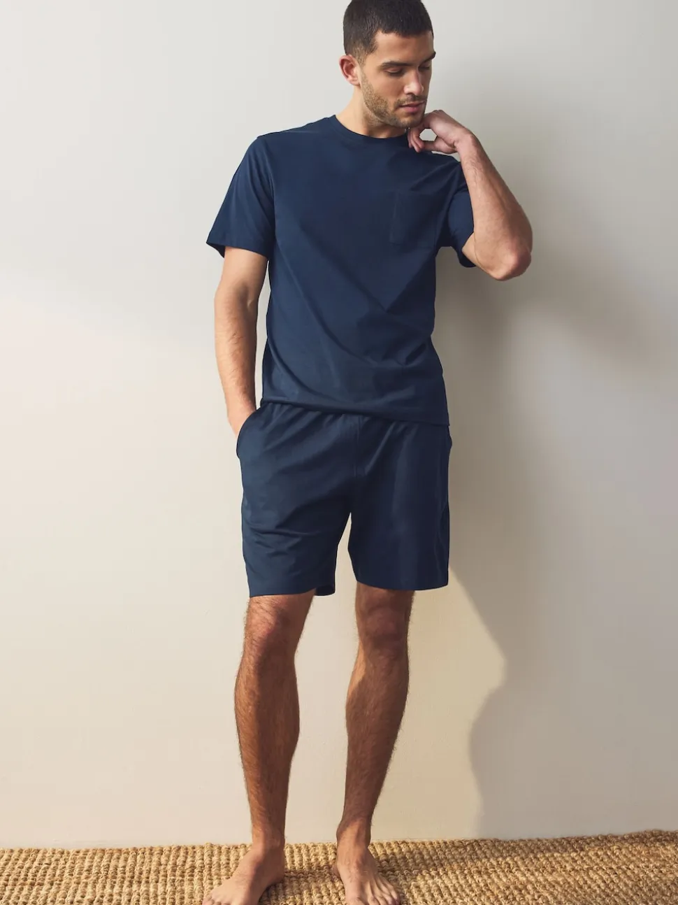 Bleu marine/gris - Lot de 2 pyjamas courts en jersey