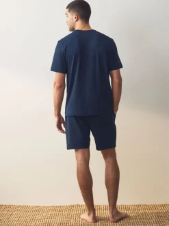 Bleu marine/gris - Lot de 2 pyjamas courts en jersey