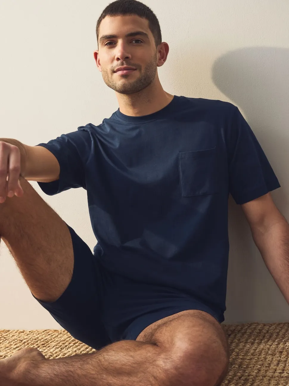 Bleu marine/gris - Lot de 2 pyjamas courts en jersey