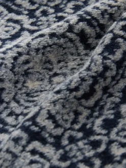 Bleu marine/gris imprimé - Polaire à col cheminée zippé