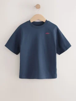 Bleu marine/gris/baie - Lot de 4 T-shirts à Manches courtes avec Logo Graphique sur la Poitrine (3-16ans)