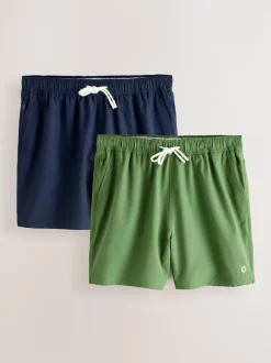 Bleu Marine/Vert - Lot de 5 shorts de bain Motionflex 2 pouces
