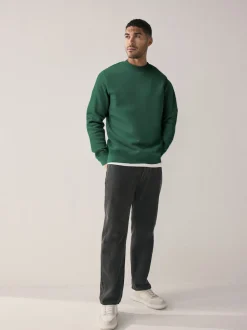 Bleu Marine/Vert - Lot de 2 Sweat-shirts Col rond en jersey riche en coton