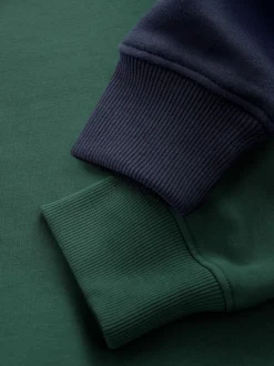 Bleu Marine/Vert - Lot de 2 Sweat-shirts Col rond en jersey riche en coton