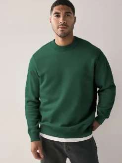 Bleu Marine/Vert - Lot de 2 Sweat-shirts Col rond en jersey riche en coton
