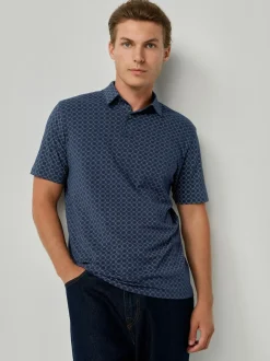 Bleu marine/vert/bordeaux/géos - Polo en jersey Manches courtes 3 Pack