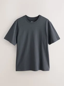 Bleu marine/vert/rouge bordeaux/jaune/ardoise/bleu - Ajustement régulier - Lot de t-shirts essentiels en coton 6