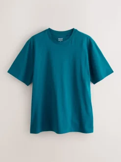 Bleu marine/vert/rouge bordeaux/jaune/ardoise/bleu - Ajustement régulier - Lot de t-shirts essentiels en coton 6