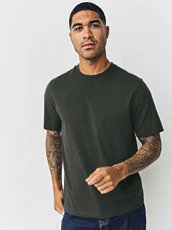 Bleu marine/vert/rouge bordeaux/jaune/ardoise/bleu - Ajustement régulier - Lot de t-shirts essentiels en coton 6