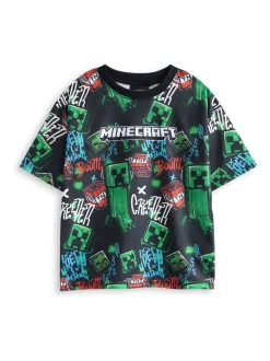 Bleu menthe - Vanilla Underground Pyjamas garçon 100% coton Minecraft à manches courtes Ensemble de 2