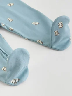 Bleu minéral - Lot de 5 dors-bien bébé avec fermeture éclair bidirectionnelle 100 % coton (0mois-2ans)