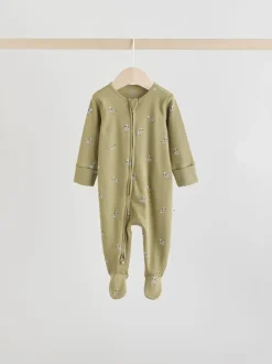 Bleu minéral - Lot de 5 dors-bien bébé avec fermeture éclair bidirectionnelle 100 % coton (0mois-2ans)