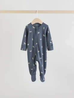 Bleu minéral - Lot de 5 dors-bien bébé avec fermeture éclair bidirectionnelle 100 % coton (0mois-2ans)