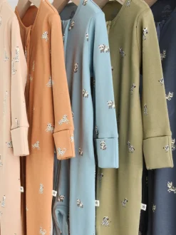 Bleu minéral - Lot de 5 dors-bien bébé avec fermeture éclair bidirectionnelle 100 % coton (0mois-2ans)