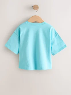 Bleu motif chien - T-shirt Manches courtes (3mths-7yrs)