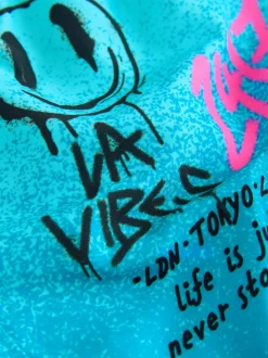 Bleu motif graffiti - Shorts de bain imprimés (3-16yrs)