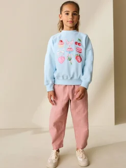 Bleu motif gâteau orné de perles - Sweat-shirt (3-16yrs)