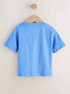 Bleu motif tigres - T-shirt interactif à manches courtes (3 mois à 7 ans)