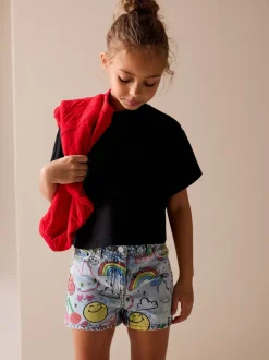 Bleu moyen - ® Short en Denim à imprimé graffiti SmileyWorld (3-16ans)