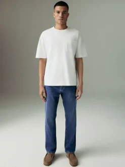 Bleu moyen - Ajustement droit - Jean Motionflex